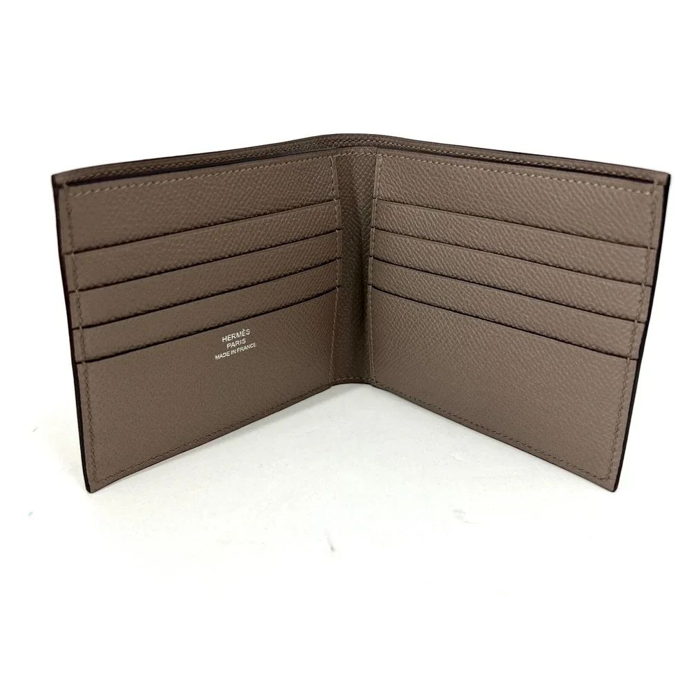 Hermes MC2 Copernic Compact Bill Wallet Mens Etain Epsom Leather Bi-Fold‎ France